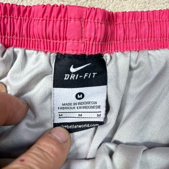 Nike Dri Fit Hot Pink and lime green Stripe Running Shorts Size M - Picture 3 of 4